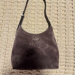 Kate Spade Dark Brown Suede Shoulder Bag